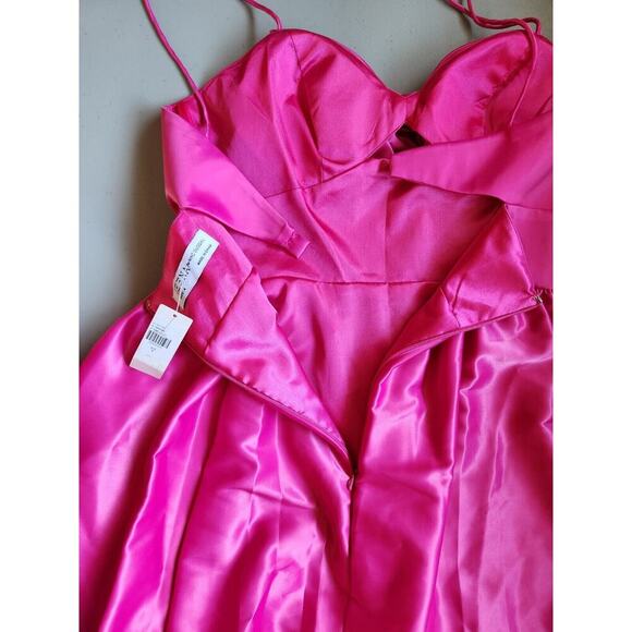 NWT Mac Duggal Bow Bubble Mini Dress Size 4 Hot Pink #9J505 - Picture 6 of 10